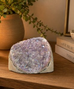 Premium High Grade Amethyst Angel Aura Druzy 260 Mini Geode Cluster Piece Cut Base 592g H7.5xW10xD7cm