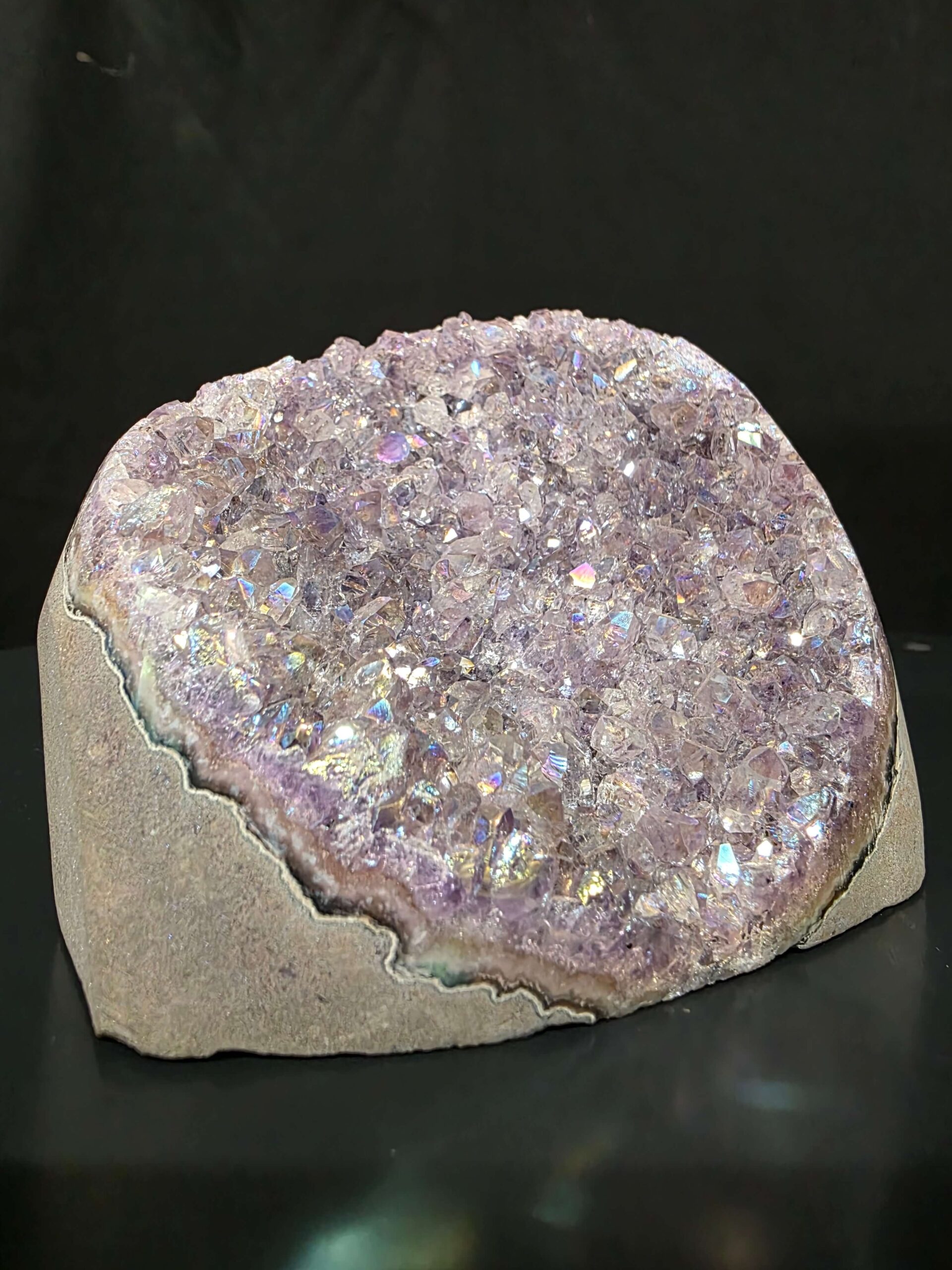 Premium High Grade Amethyst Angel Aura Druzy 260 Mini Geode Cluster Piece Cut Base 592g H7.5xW10xD7cm - Image 8
