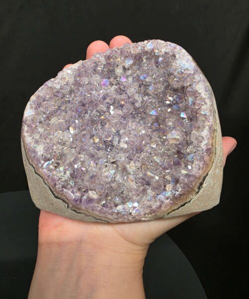 Premium High Grade Amethyst Angel Aura Druzy 260 Mini Geode Cluster Piece Cut Base 592g H7.5xW10xD7cm - Image 7