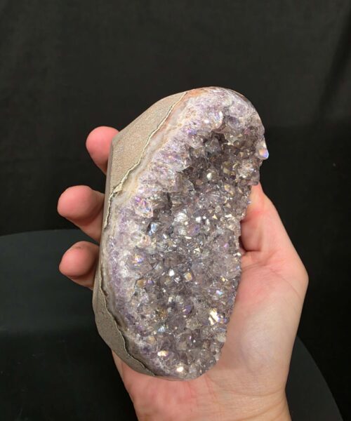 Premium High Grade Amethyst Angel Aura Druzy 260 Mini Geode Cluster Piece Cut Base 592g H7.5xW10xD7cm - Image 5