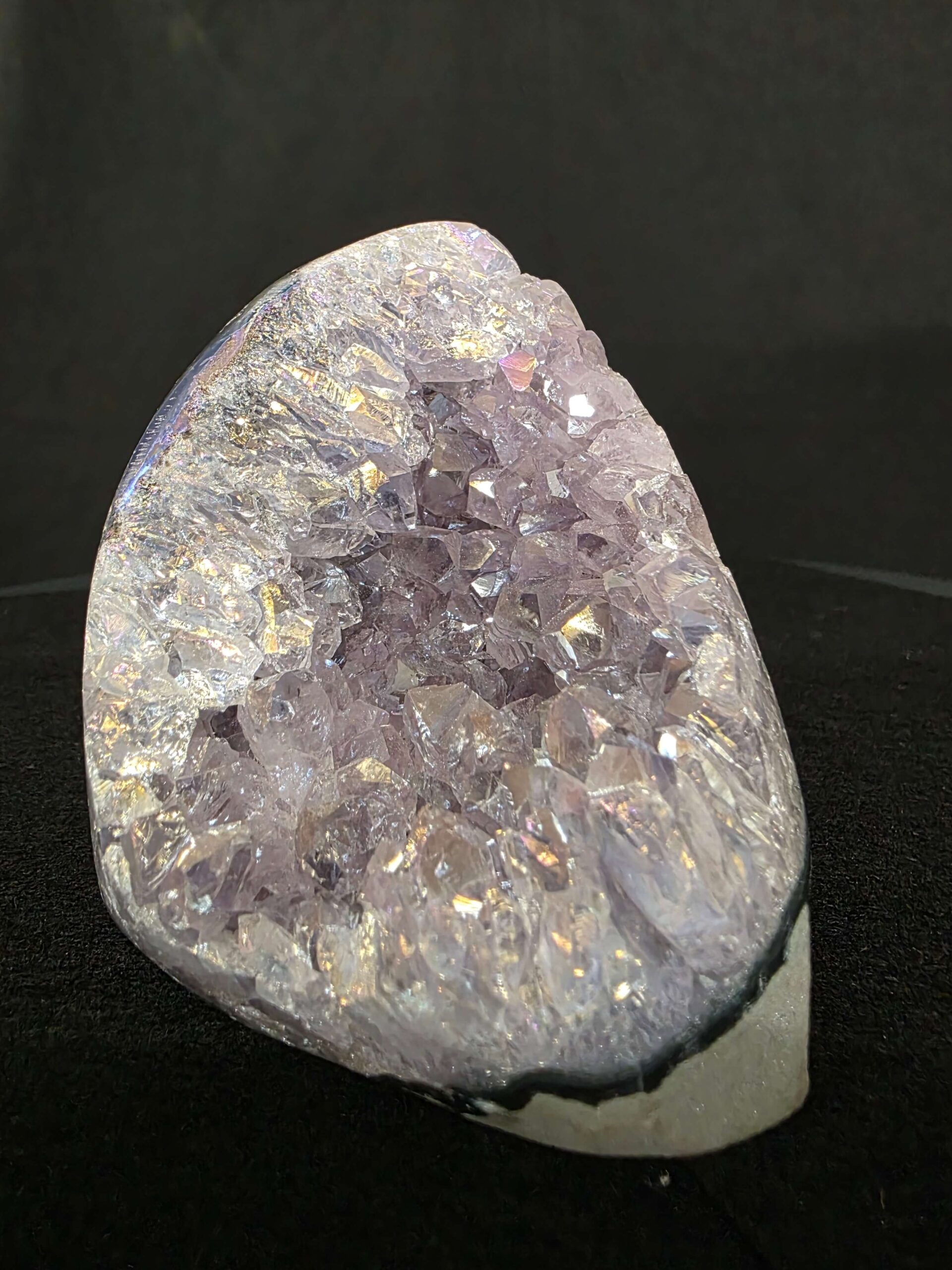 Premium High Grade Amethyst Angel Aura Druzy 261 Mini Geode Cluster Piece Cut Base 585g H8xW8xD7.5cm - Image 10