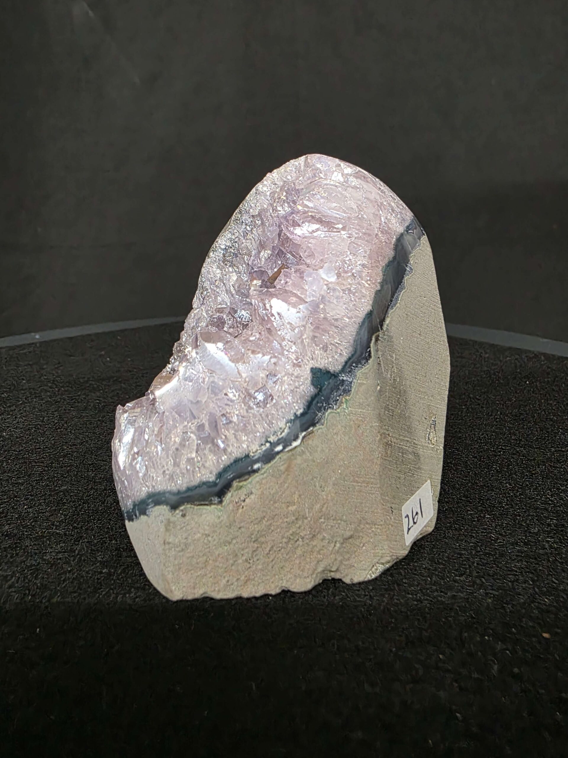 Premium High Grade Amethyst Angel Aura Druzy 261 Mini Geode Cluster Piece Cut Base 585g H8xW8xD7.5cm - Image 5