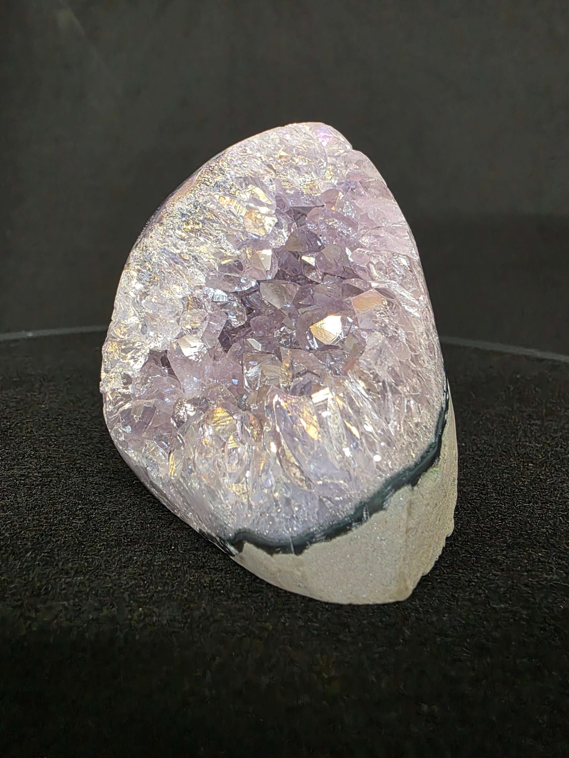 Premium High Grade Amethyst Angel Aura Druzy 261 Mini Geode Cluster Piece Cut Base 585g H8xW8xD7.5cm - Image 6