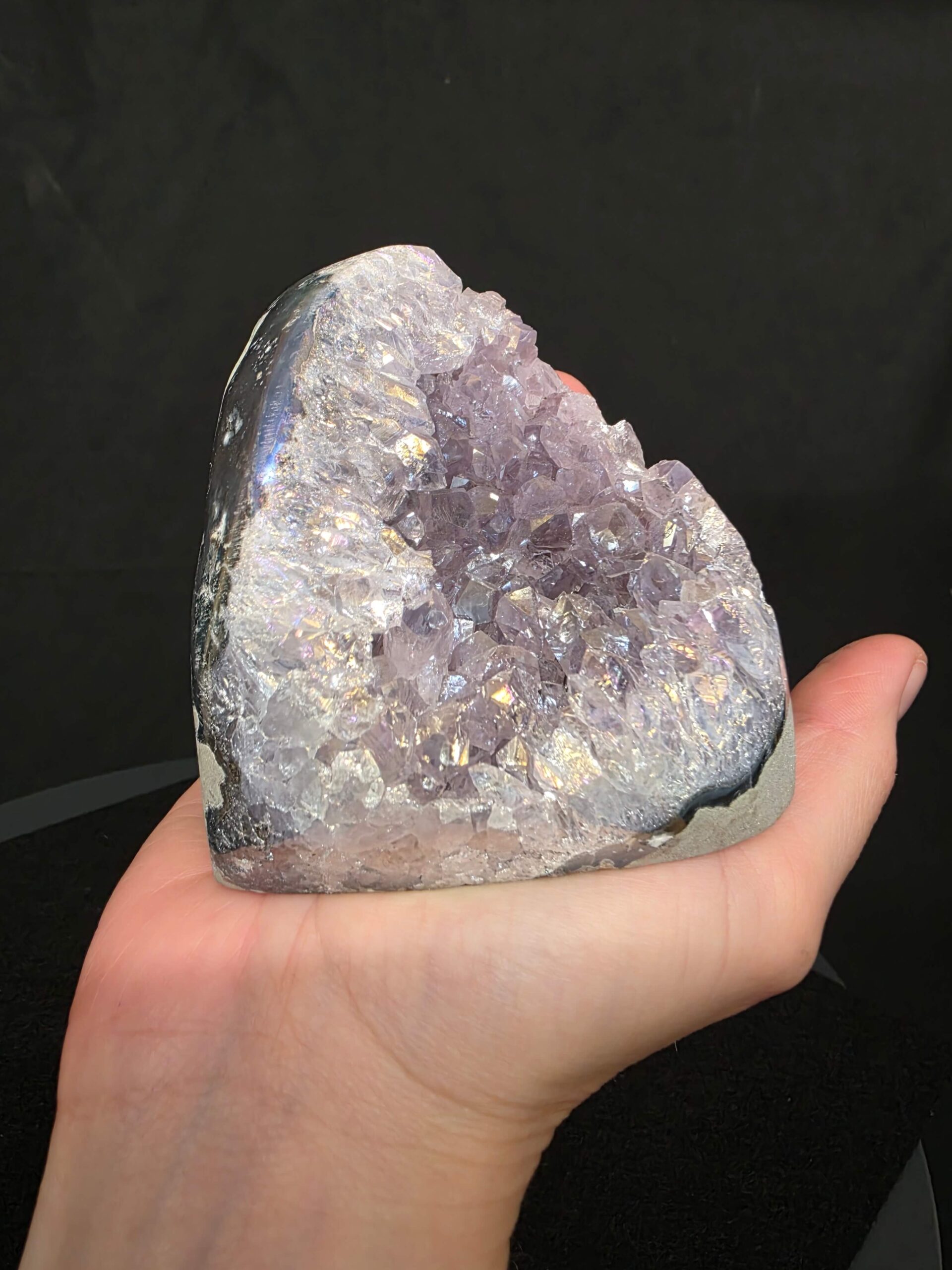 Premium High Grade Amethyst Angel Aura Druzy 261 Mini Geode Cluster Piece Cut Base 585g H8xW8xD7.5cm - Image 8