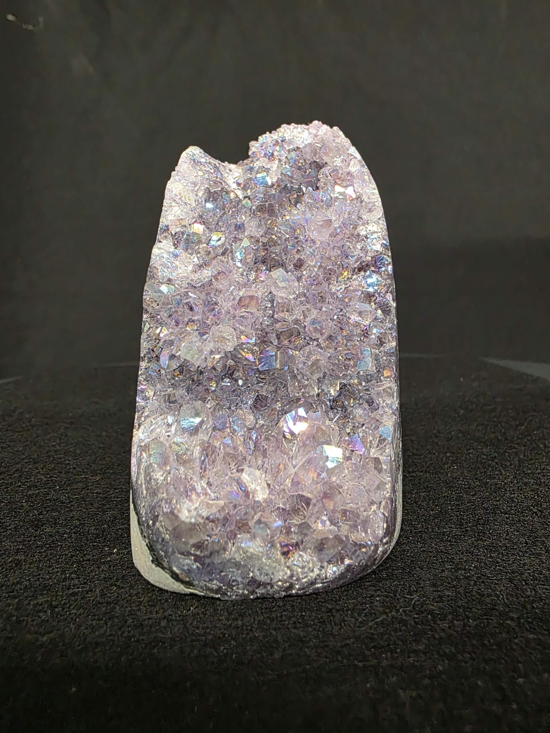 Premium High Grade Amethyst Angel Aura Druzy 262 Mini Geode Cluster Piece Cut Base 432g H9xW5xD7.5cm - Image 2
