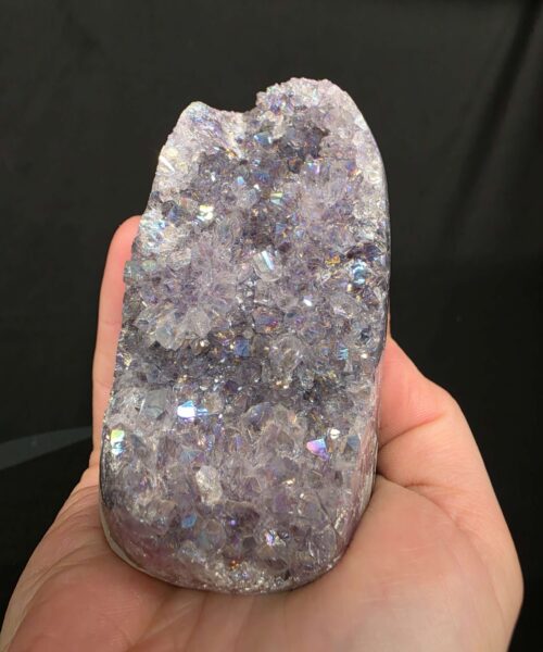 Premium High Grade Amethyst Angel Aura Druzy 262 Mini Geode Cluster Piece Cut Base 432g H9xW5xD7.5cm - Image 10