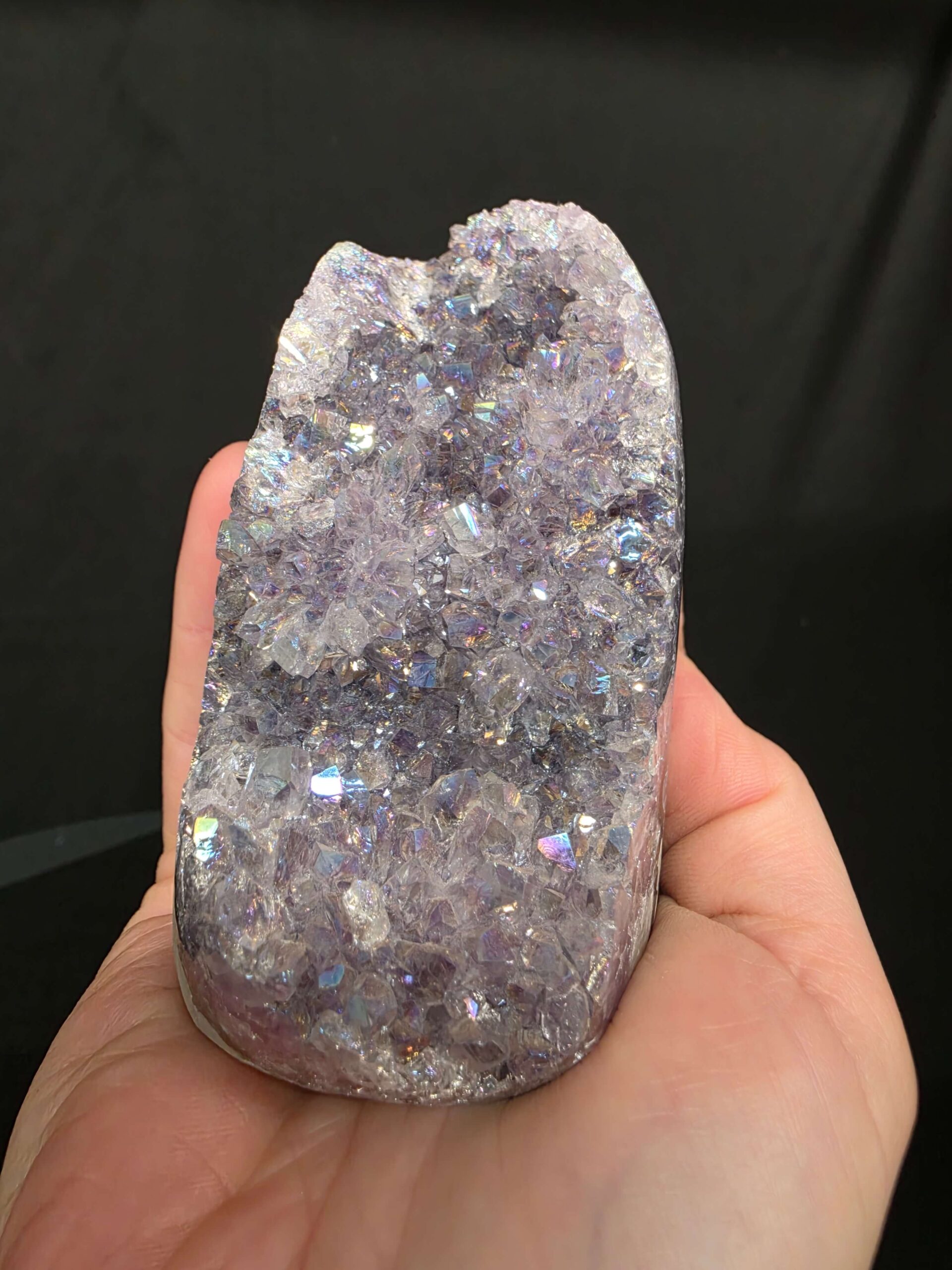 Premium High Grade Amethyst Angel Aura Druzy 262 Mini Geode Cluster Piece Cut Base 432g H9xW5xD7.5cm - Image 10