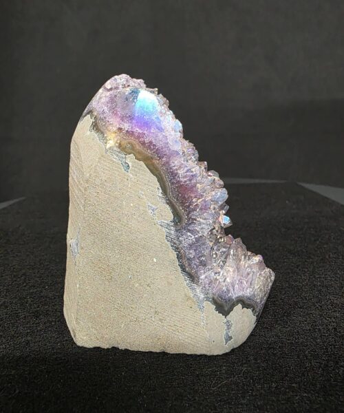 Premium High Grade Amethyst Angel Aura Druzy 262 Mini Geode Cluster Piece Cut Base 432g H9xW5xD7.5cm - Image 3
