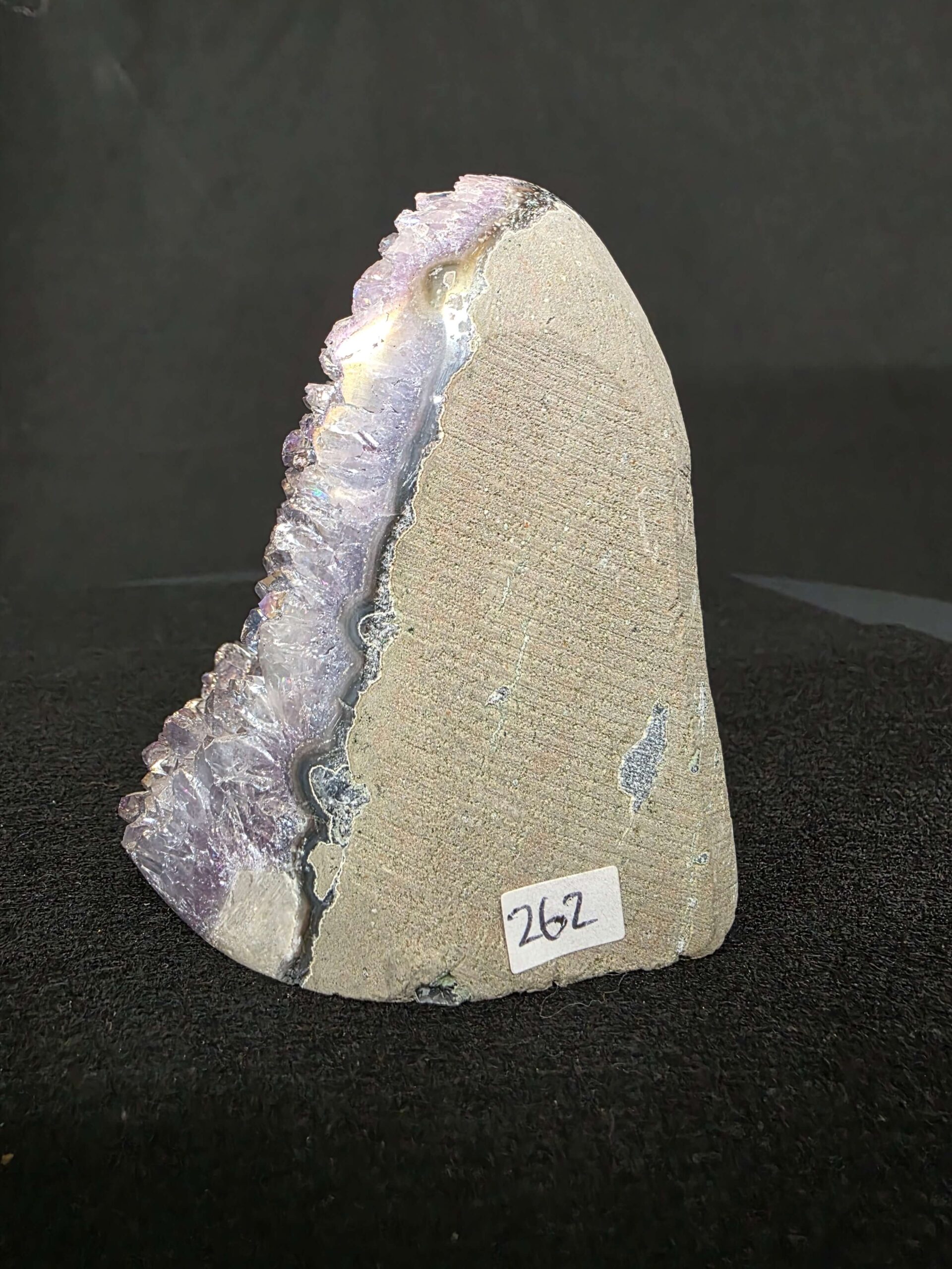 Premium High Grade Amethyst Angel Aura Druzy 262 Mini Geode Cluster Piece Cut Base 432g H9xW5xD7.5cm - Image 4