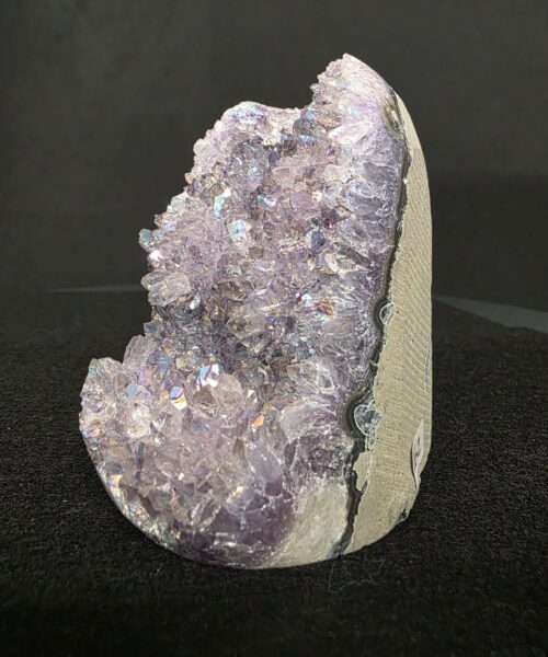 Premium High Grade Amethyst Angel Aura Druzy 262 Mini Geode Cluster Piece Cut Base 432g H9xW5xD7.5cm - Image 5