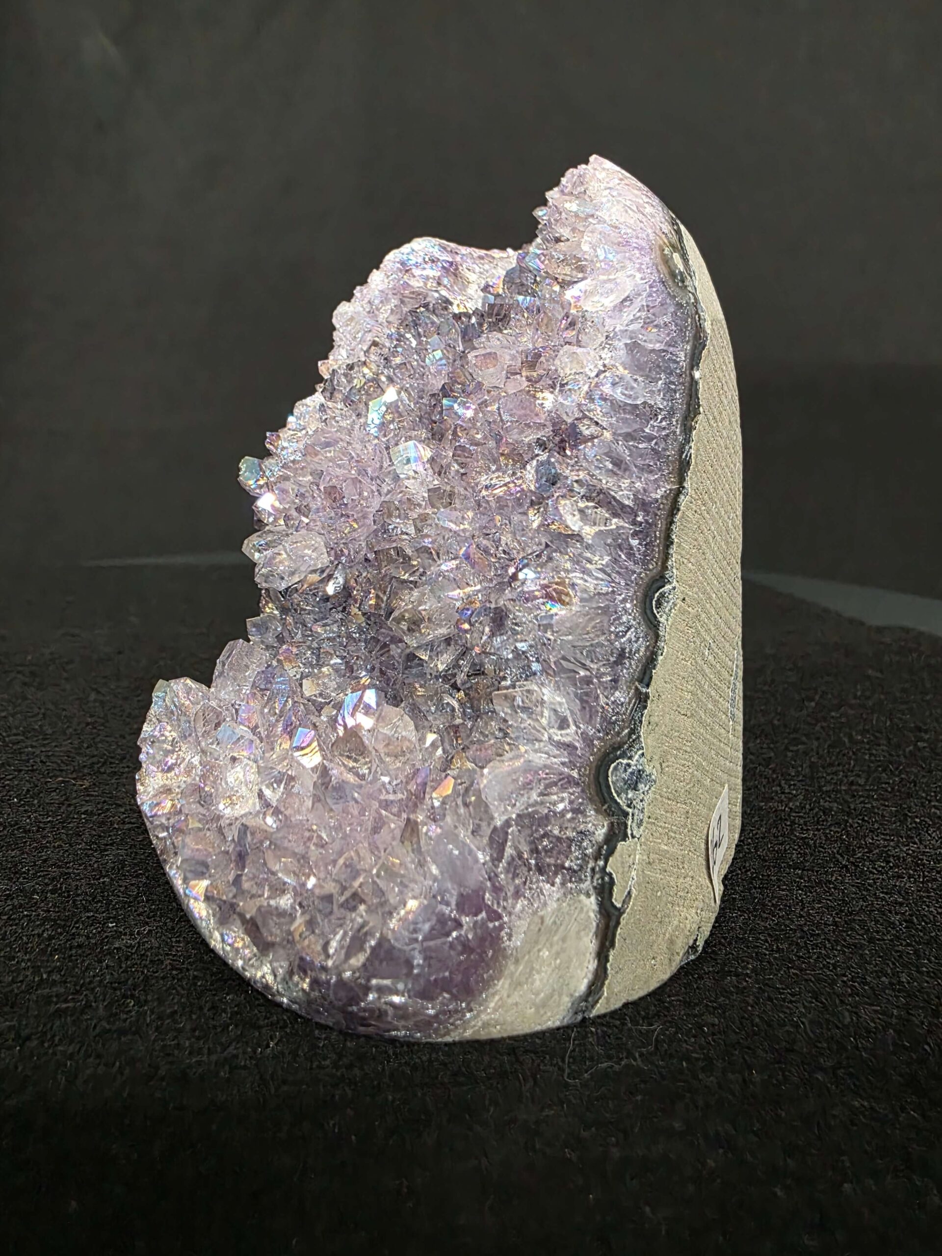 Premium High Grade Amethyst Angel Aura Druzy 262 Mini Geode Cluster Piece Cut Base 432g H9xW5xD7.5cm - Image 5
