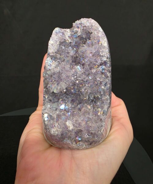 Premium High Grade Amethyst Angel Aura Druzy 262 Mini Geode Cluster Piece Cut Base 432g H9xW5xD7.5cm - Image 6