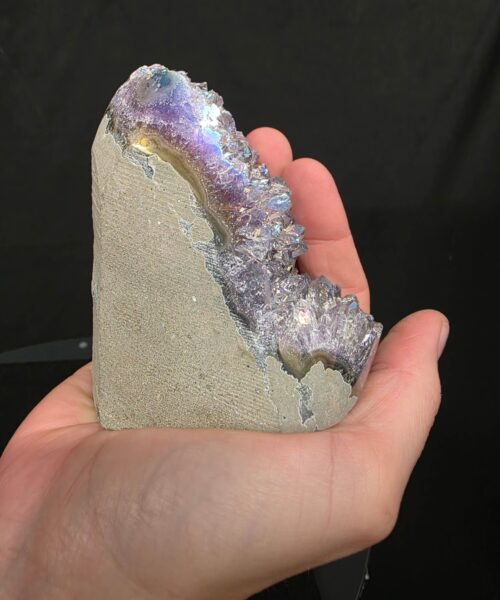 Premium High Grade Amethyst Angel Aura Druzy 262 Mini Geode Cluster Piece Cut Base 432g H9xW5xD7.5cm - Image 7