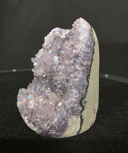 Premium High Grade Amethyst Angel Aura Druzy 262 Mini Geode Cluster Piece Cut Base 432g H9xW5xD7.5cm - Image 9