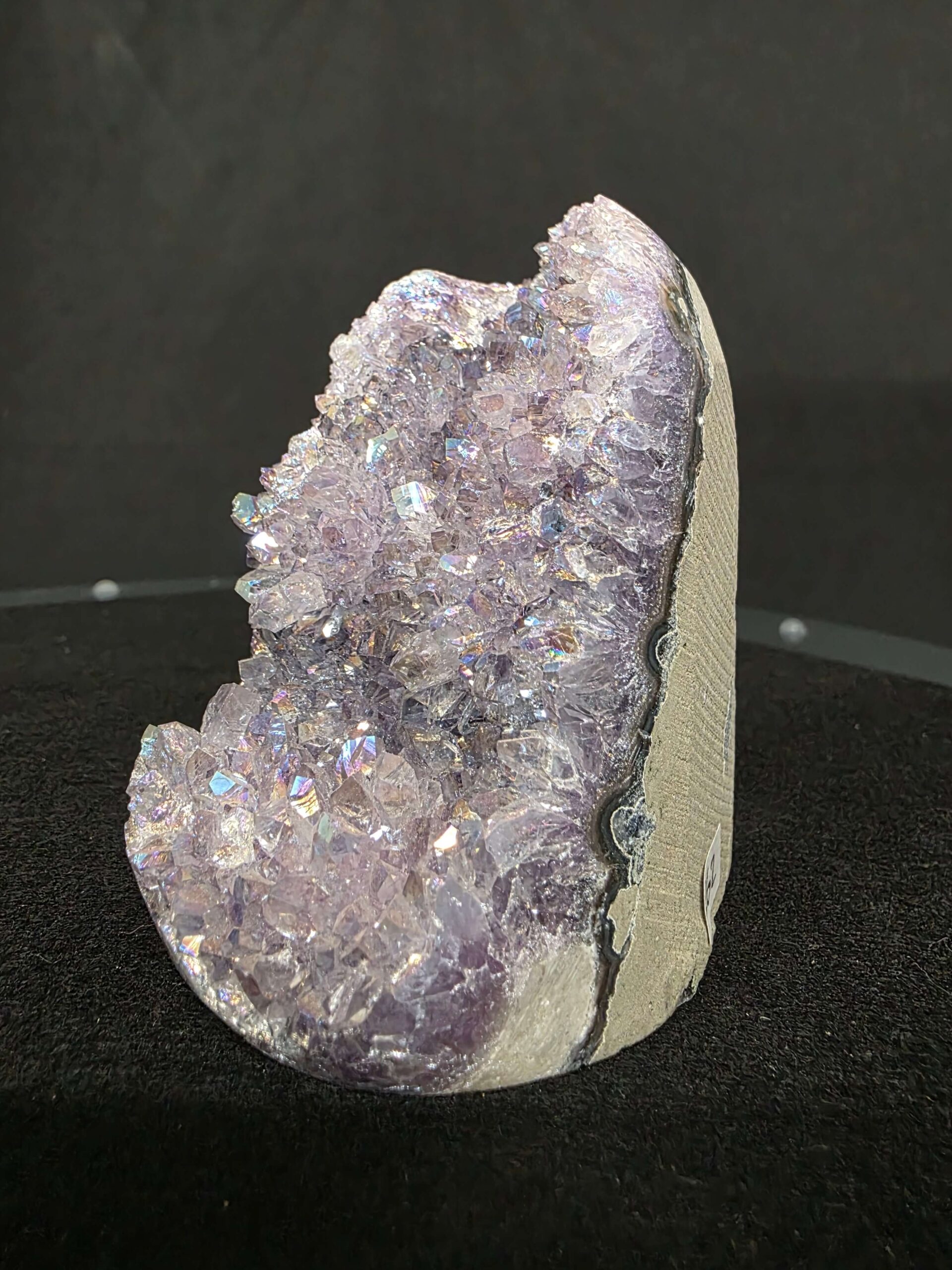 Premium High Grade Amethyst Angel Aura Druzy 262 Mini Geode Cluster Piece Cut Base 432g H9xW5xD7.5cm - Image 9