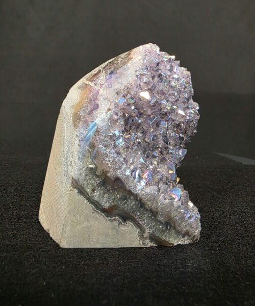 Premium High Grade Amethyst Angel Aura Druzy 263 Mini Geode Cluster Piece Cut Base 502g H8.5xW6.5xD7.5cm - Image 3