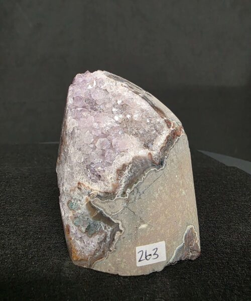 Premium High Grade Amethyst Angel Aura Druzy 263 Mini Geode Cluster Piece Cut Base 502g H8.5xW6.5xD7.5cm - Image 5