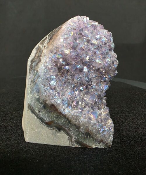 Premium High Grade Amethyst Angel Aura Druzy 263 Mini Geode Cluster Piece Cut Base 502g H8.5xW6.5xD7.5cm - Image 10