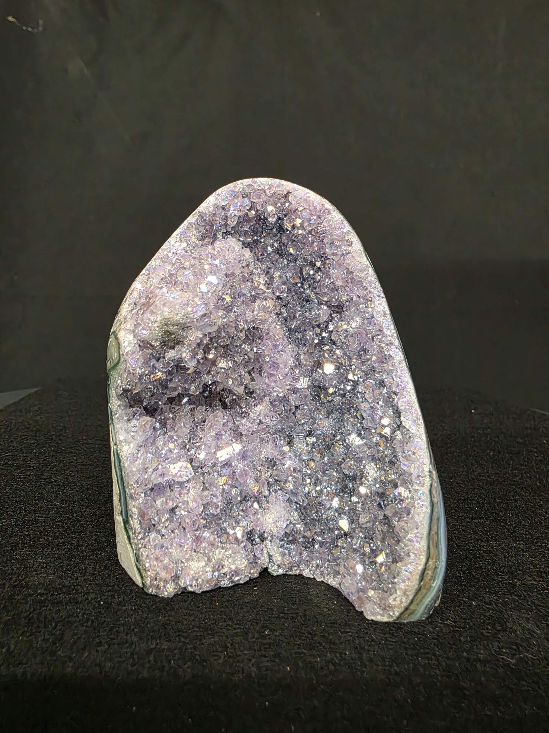 Premium High Grade Amethyst Angel Aura Druzy 264 Mini Geode Cluster Piece Cut Base 401g H9.5xW7xD7cm - Image 2