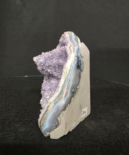 Premium High Grade Amethyst Angel Aura Druzy 264 Mini Geode Cluster Piece Cut Base 401g H9.5xW7xD7cm - Image 3