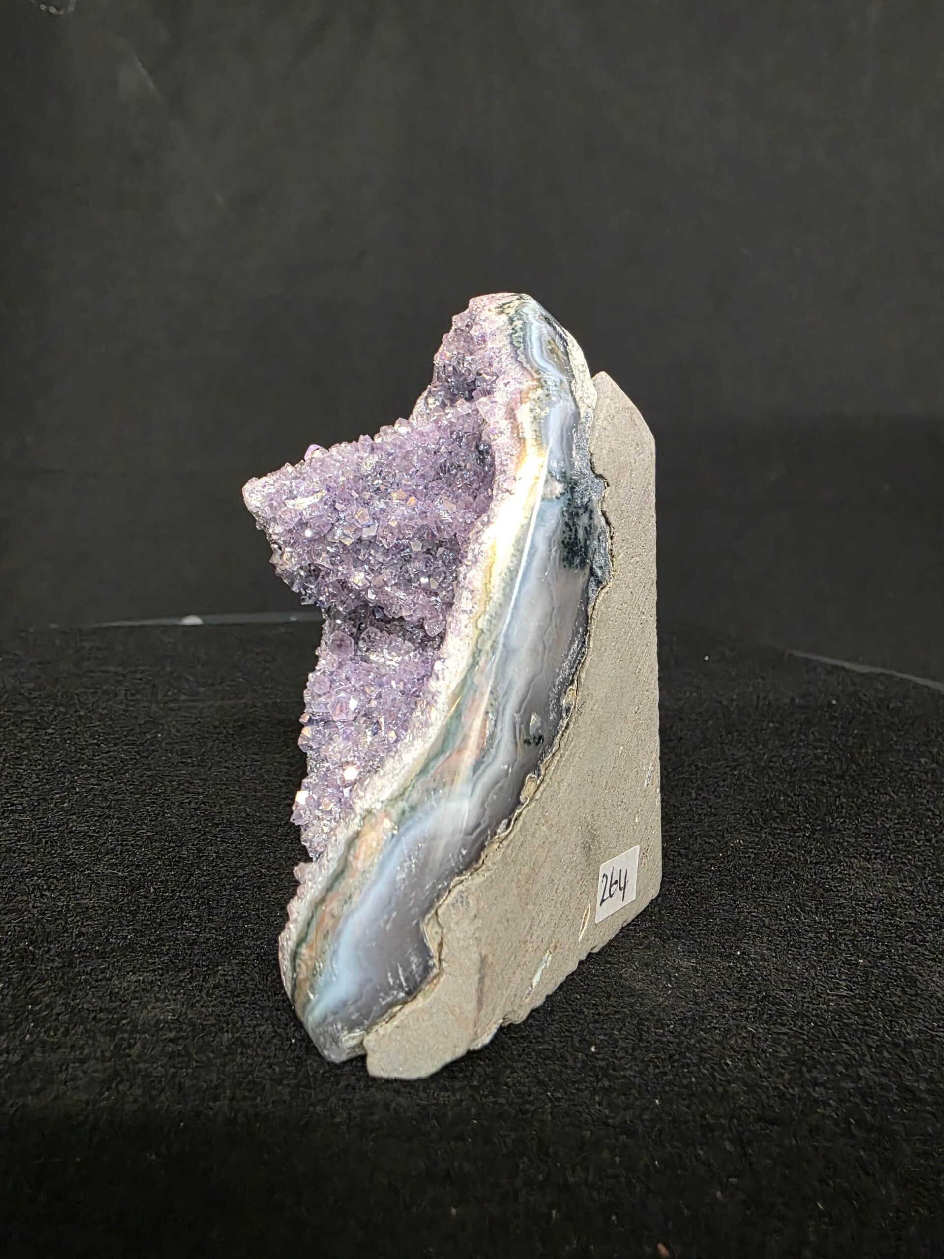 Premium High Grade Amethyst Angel Aura Druzy 264 Mini Geode Cluster Piece Cut Base 401g H9.5xW7xD7cm - Image 3