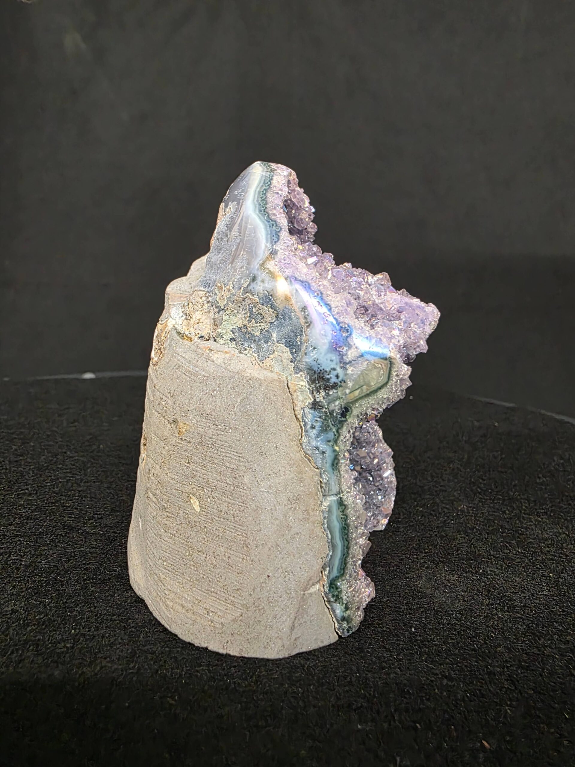 Premium High Grade Amethyst Angel Aura Druzy 264 Mini Geode Cluster Piece Cut Base 401g H9.5xW7xD7cm - Image 5