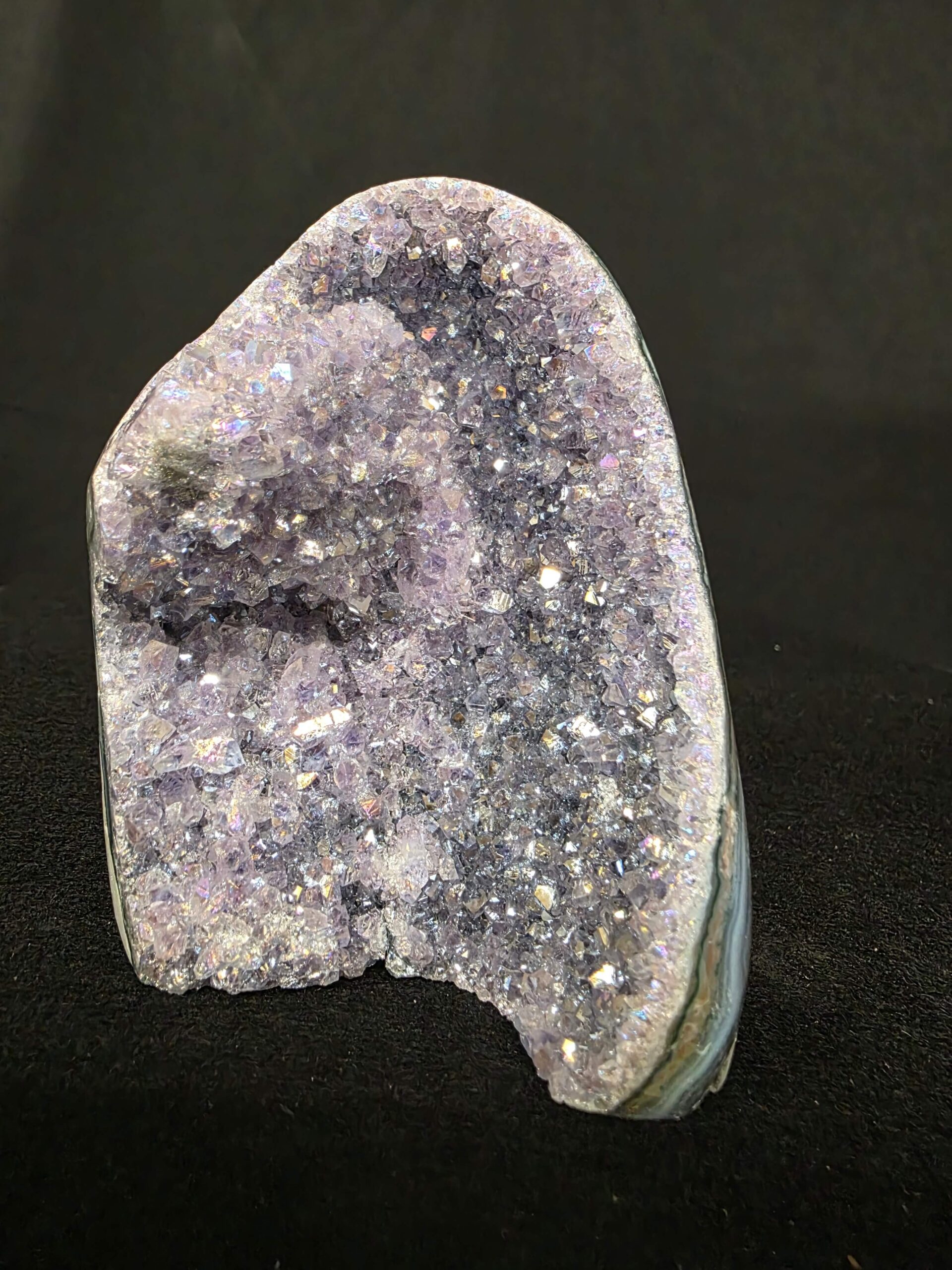 Premium High Grade Amethyst Angel Aura Druzy 264 Mini Geode Cluster Piece Cut Base 401g H9.5xW7xD7cm - Image 6