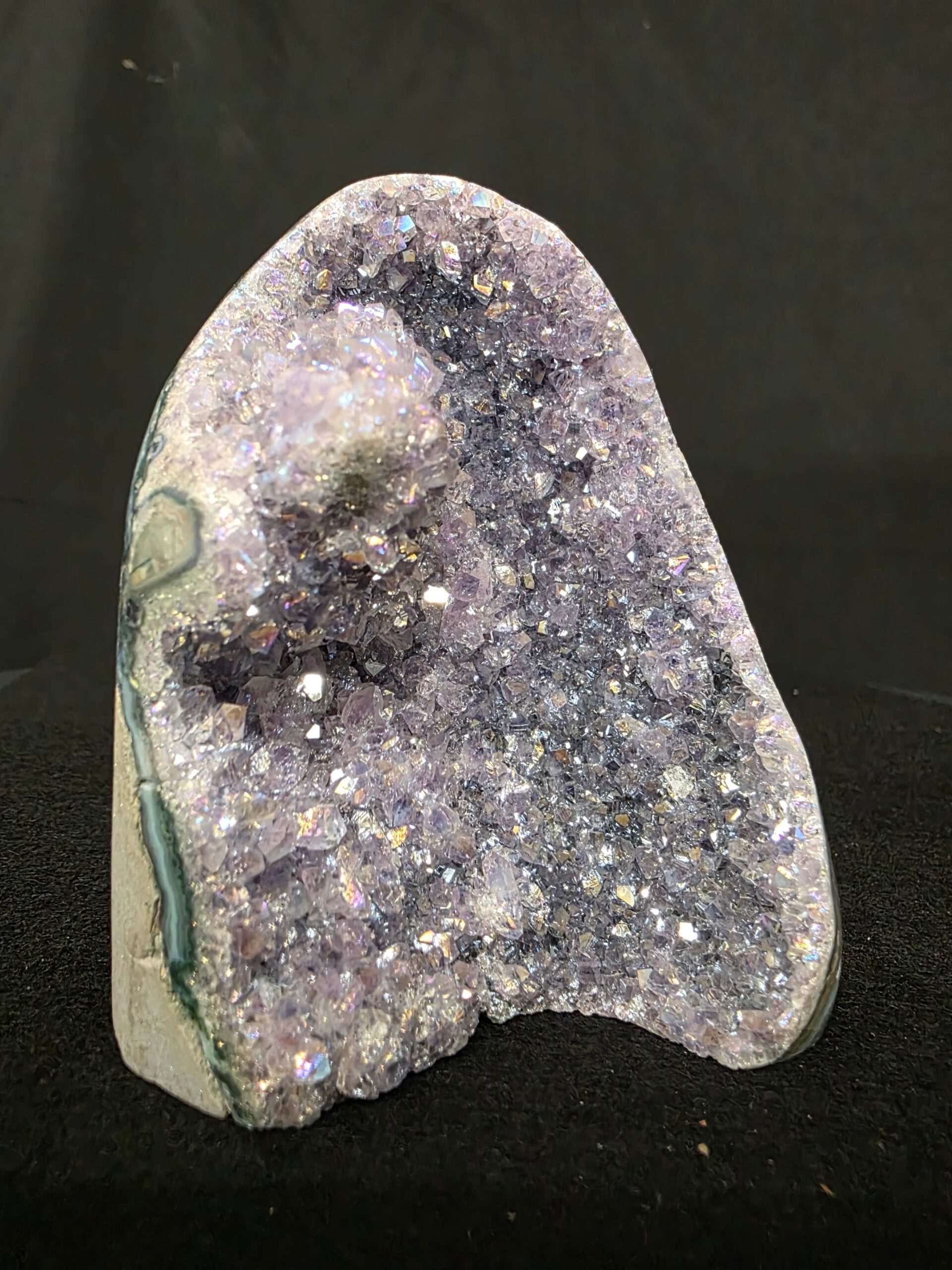 Premium High Grade Amethyst Angel Aura Druzy 264 Mini Geode Cluster Piece Cut Base 401g H9.5xW7xD7cm - Image 9