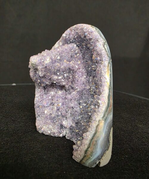 Premium High Grade Amethyst Angel Aura Druzy 264 Mini Geode Cluster Piece Cut Base 401g H9.5xW7xD7cm - Image 10