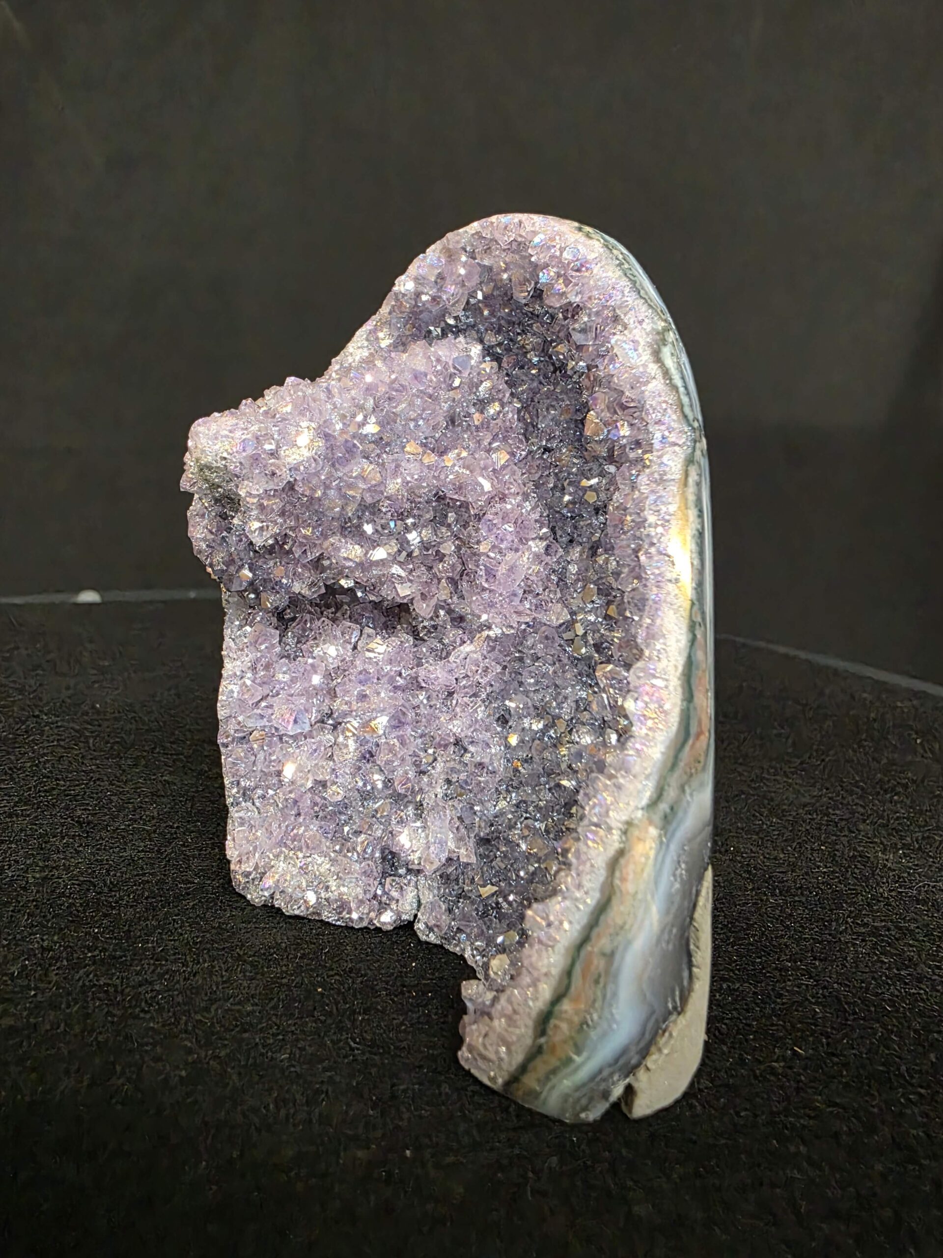 Premium High Grade Amethyst Angel Aura Druzy 264 Mini Geode Cluster Piece Cut Base 401g H9.5xW7xD7cm - Image 10