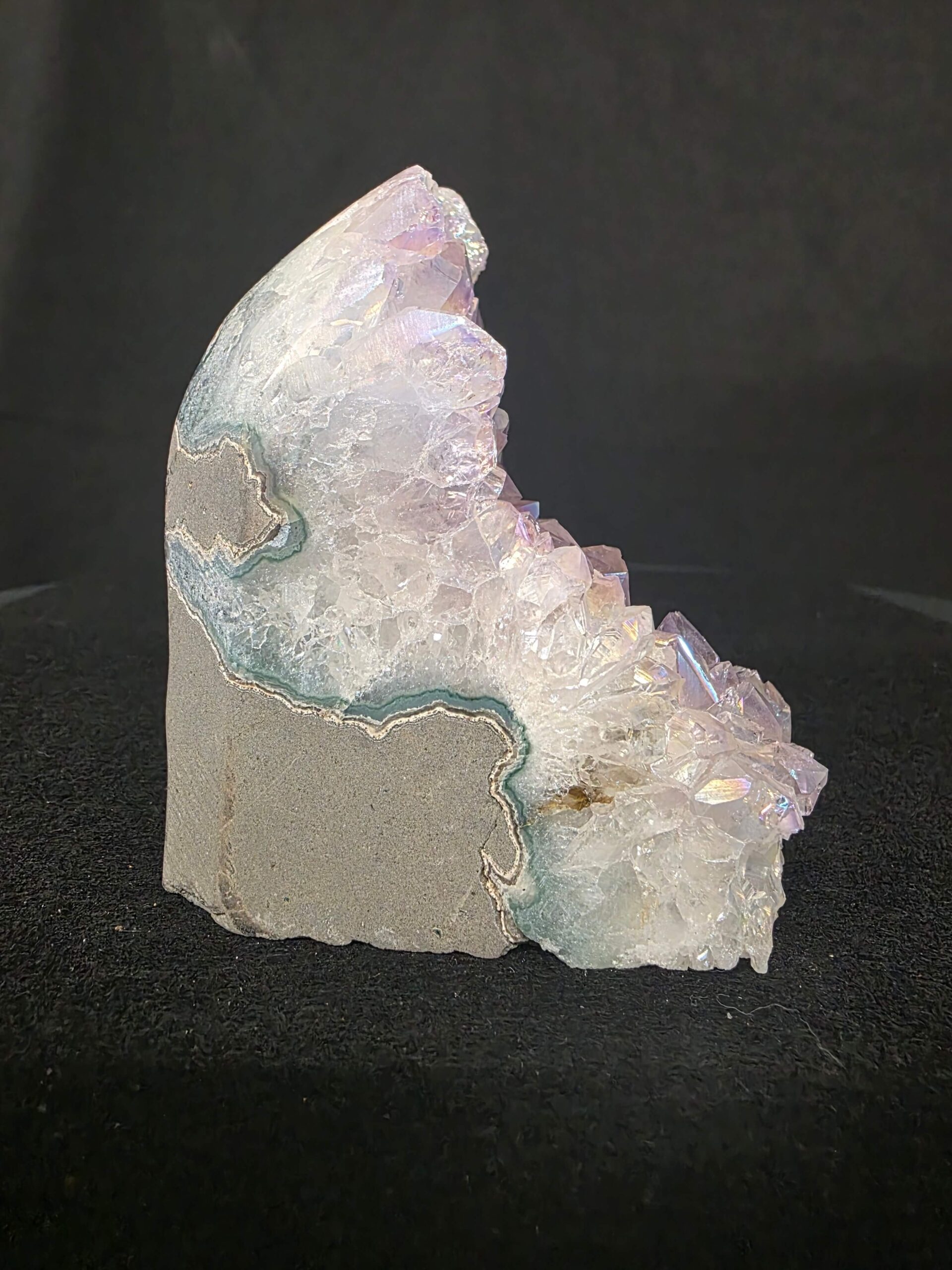 Premium High Grade Amethyst Angel Aura Druzy 265 Mini Geode Cluster Piece Cut Base 621g H9xW8xD8cm - Image 3