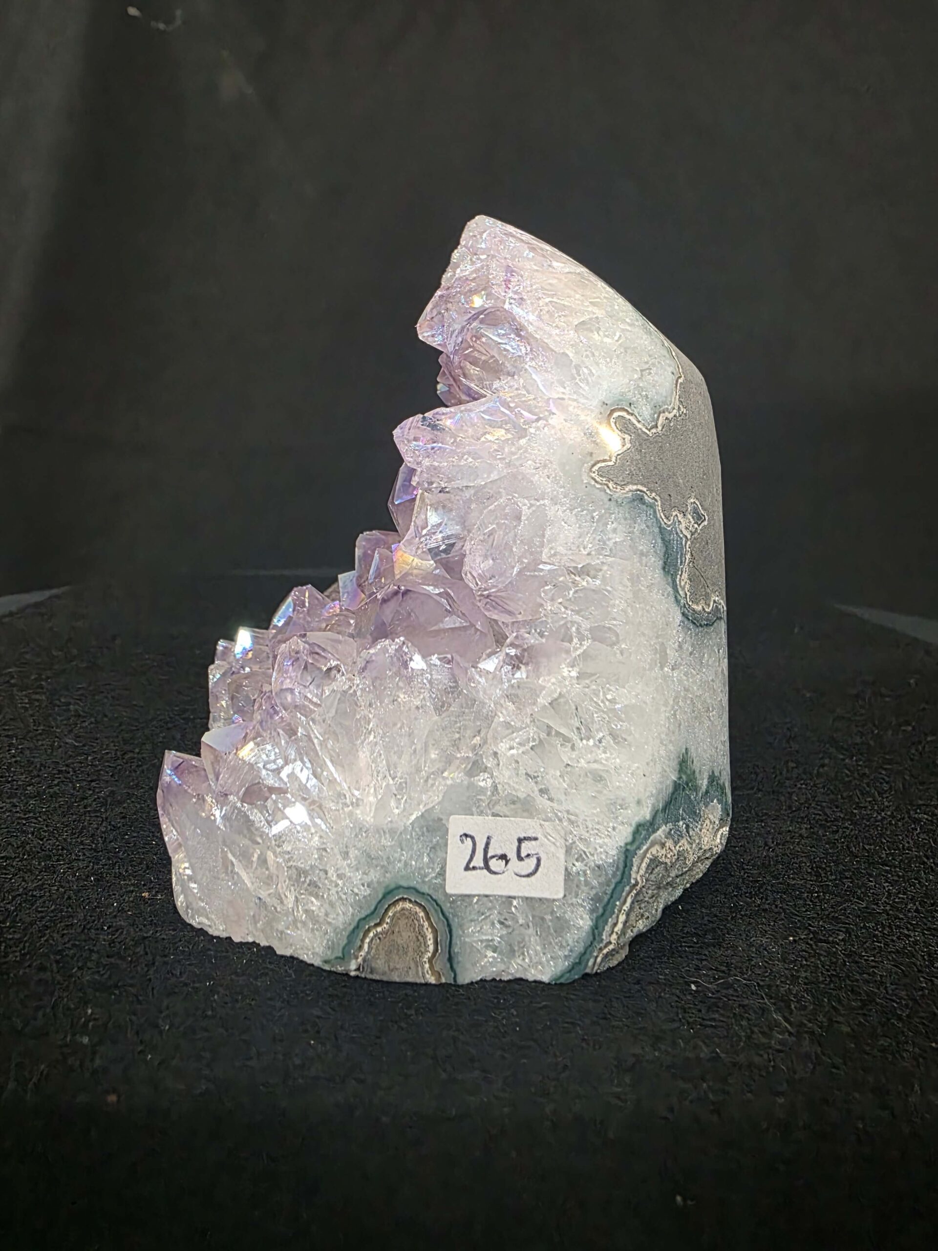 Premium High Grade Amethyst Angel Aura Druzy 265 Mini Geode Cluster Piece Cut Base 621g H9xW8xD8cm - Image 5
