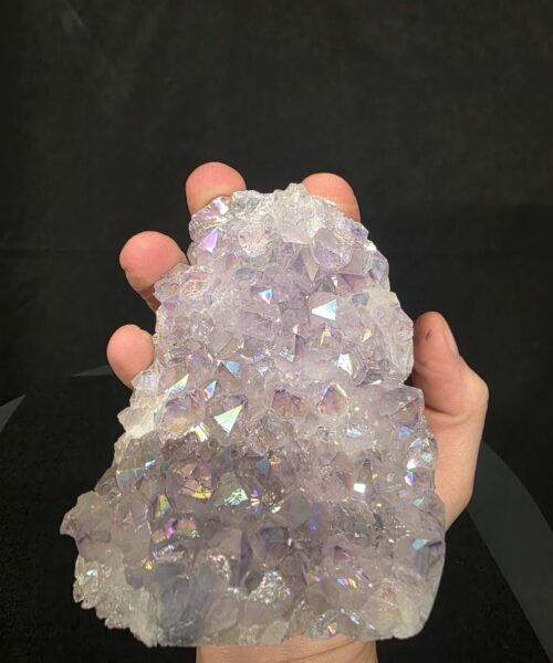 Premium High Grade Amethyst Angel Aura Druzy 265 Mini Geode Cluster Piece Cut Base 621g H9xW8xD8cm - Image 7