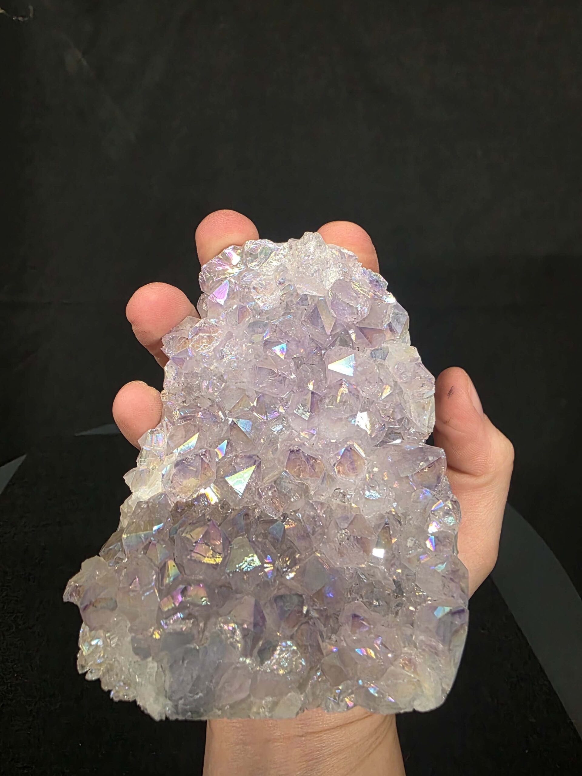 Premium High Grade Amethyst Angel Aura Druzy 265 Mini Geode Cluster Piece Cut Base 621g H9xW8xD8cm - Image 7