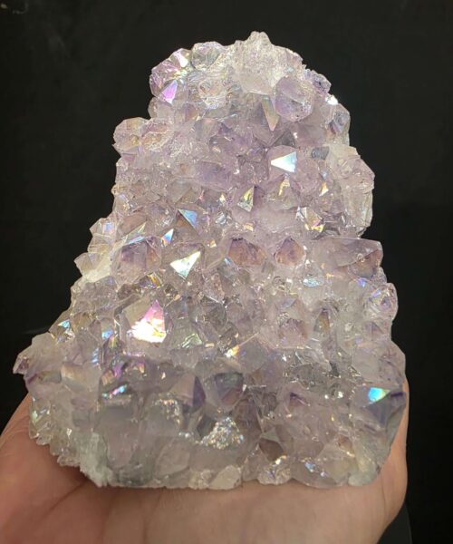 Premium High Grade Amethyst Angel Aura Druzy 265 Mini Geode Cluster Piece Cut Base 621g H9xW8xD8cm - Image 9