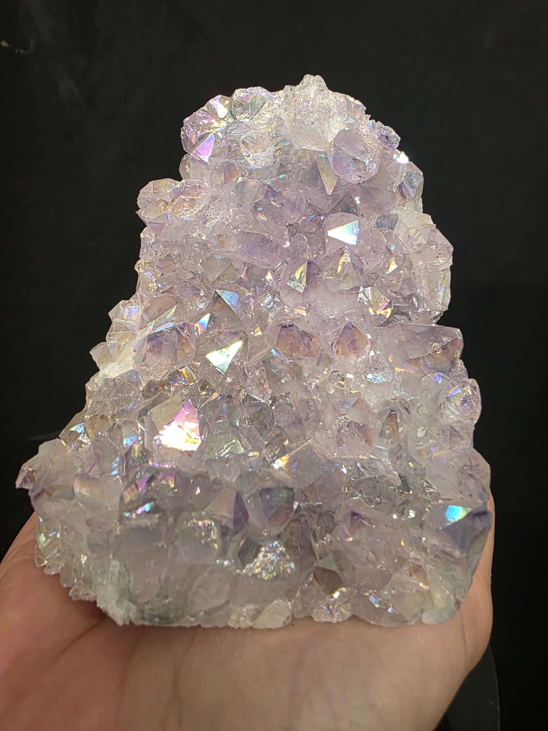 Premium High Grade Amethyst Angel Aura Druzy 265 Mini Geode Cluster Piece Cut Base 621g H9xW8xD8cm - Image 9