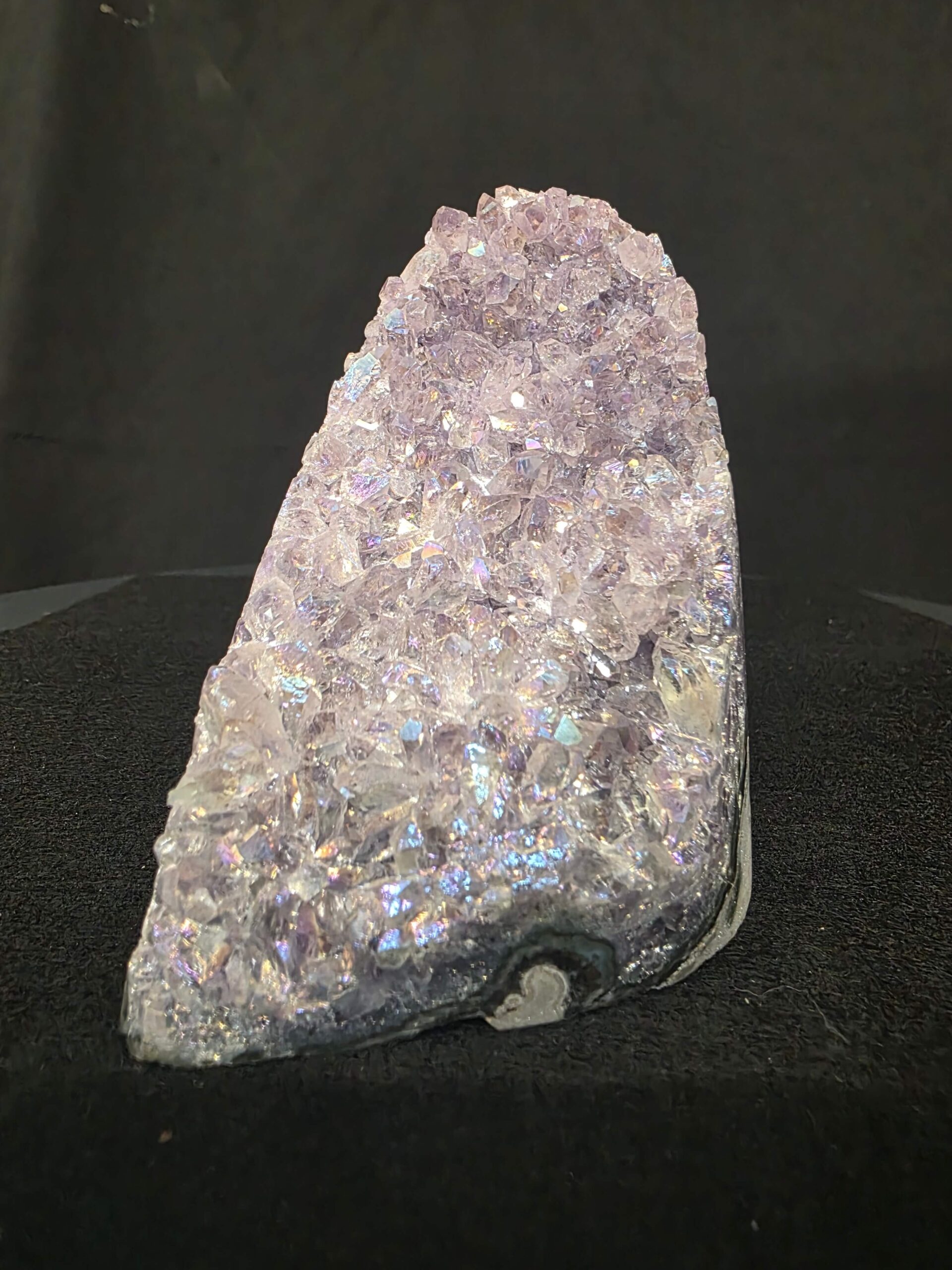 Premium High Grade Amethyst Angel Aura Druzy 266 Mini Geode Cluster Piece Cut Base 553g H10xW6xD8cm - Image 2