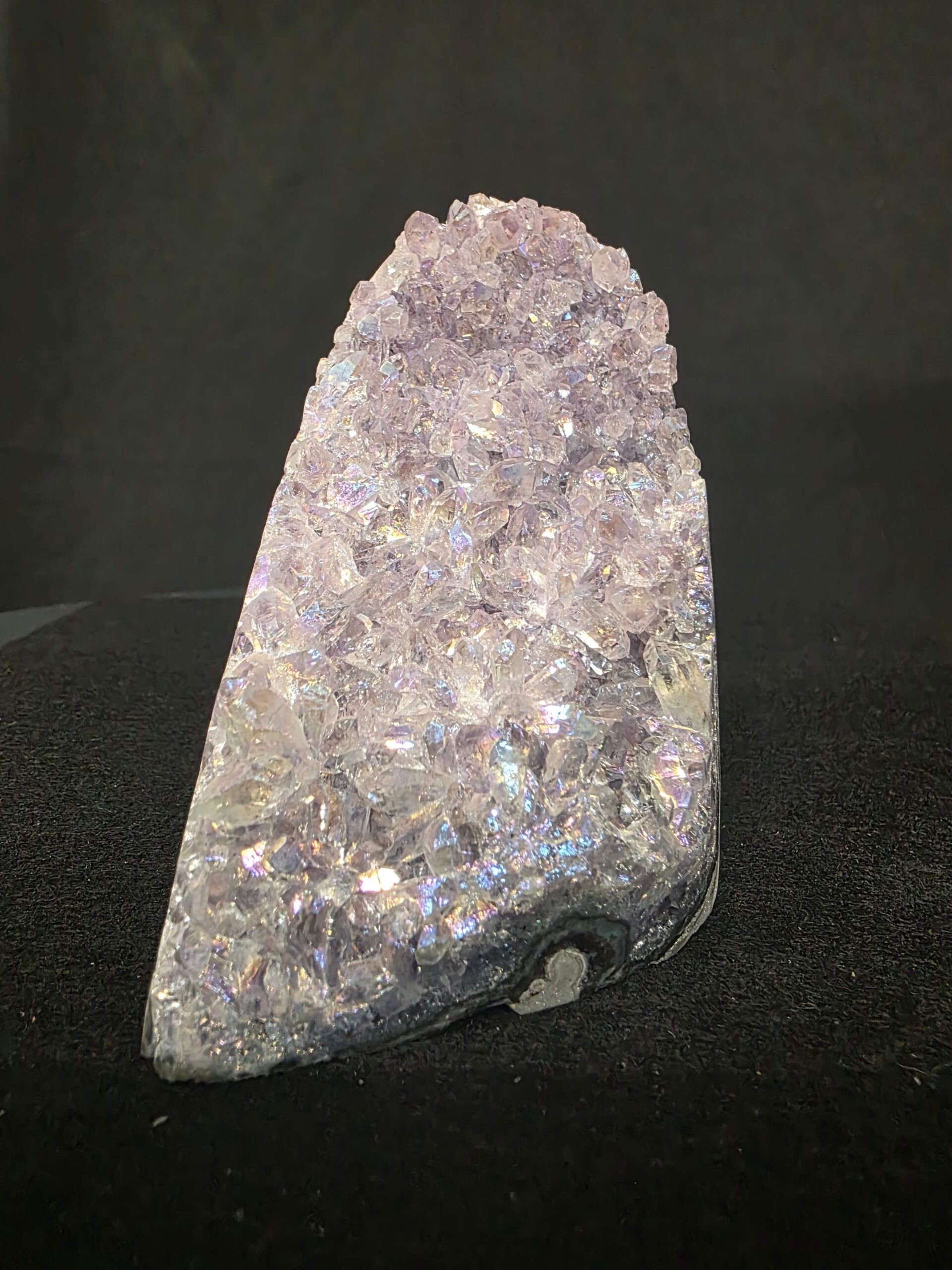 Premium High Grade Amethyst Angel Aura Druzy 266 Mini Geode Cluster Piece Cut Base 553g H10xW6xD8cm - Image 11