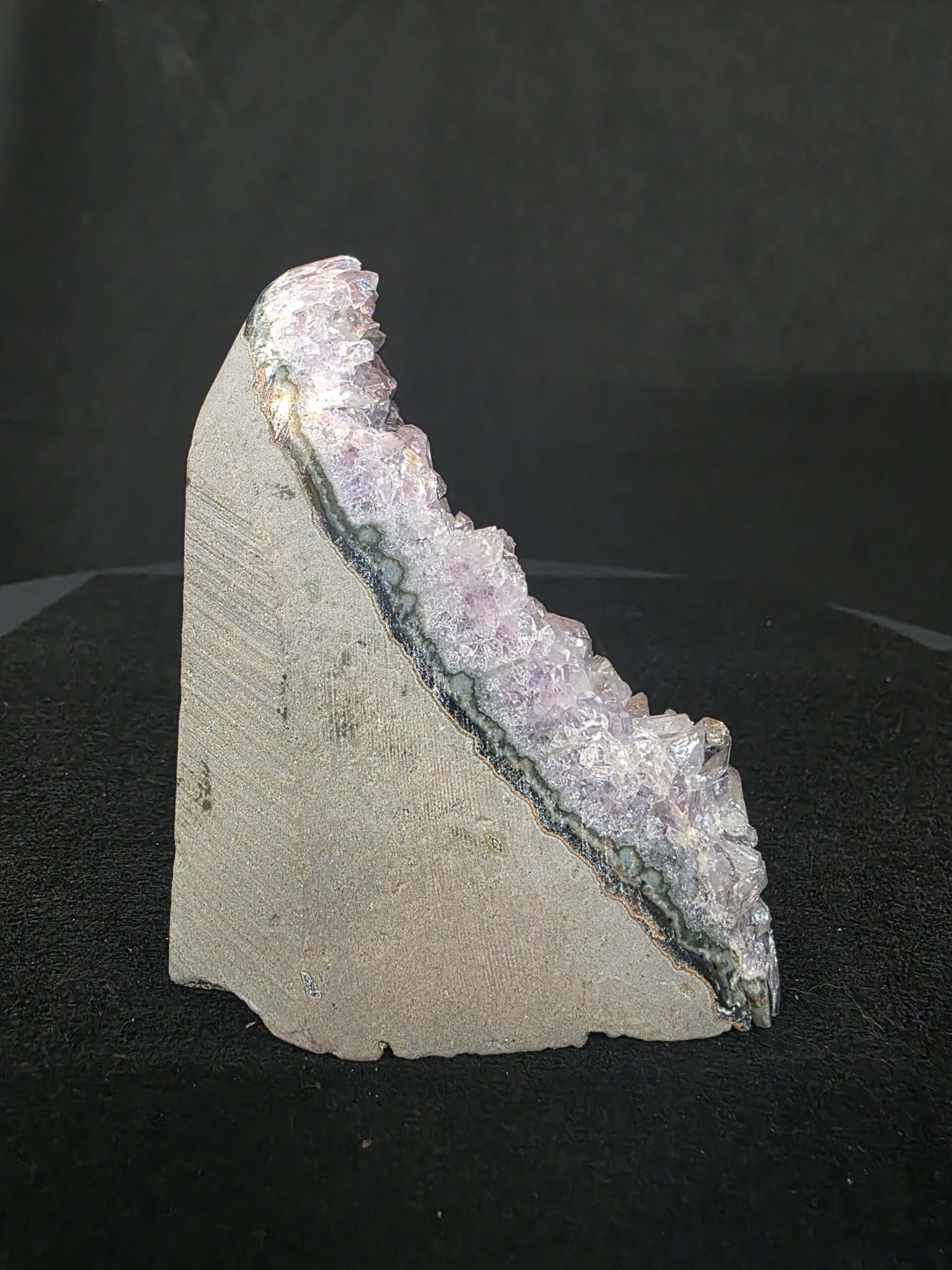 Premium High Grade Amethyst Angel Aura Druzy 266 Mini Geode Cluster Piece Cut Base 553g H10xW6xD8cm - Image 5