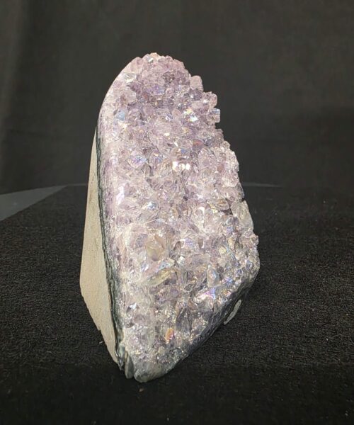 Premium High Grade Amethyst Angel Aura Druzy 266 Mini Geode Cluster Piece Cut Base 553g H10xW6xD8cm - Image 6