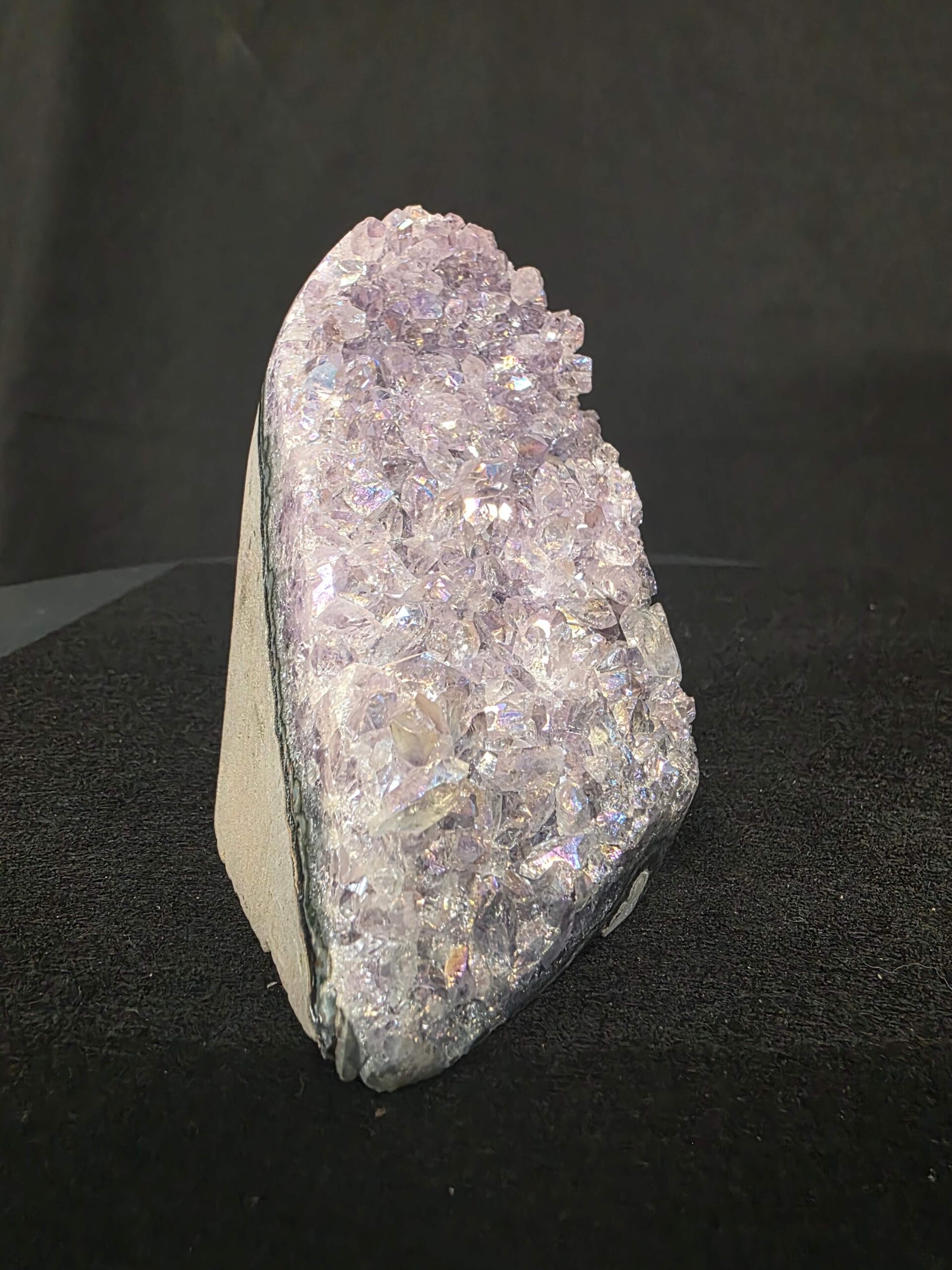 Premium High Grade Amethyst Angel Aura Druzy 266 Mini Geode Cluster Piece Cut Base 553g H10xW6xD8cm - Image 6