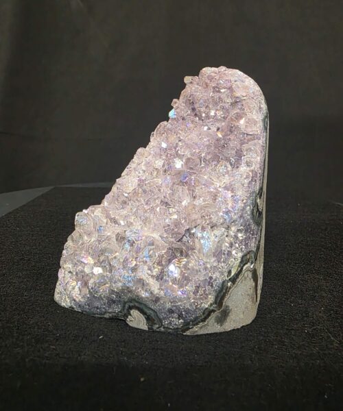 Premium High Grade Amethyst Angel Aura Druzy 266 Mini Geode Cluster Piece Cut Base 553g H10xW6xD8cm - Image 7