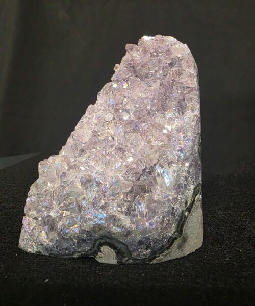 Premium High Grade Amethyst Angel Aura Druzy 266 Mini Geode Cluster Piece Cut Base 553g H10xW6xD8cm - Image 10
