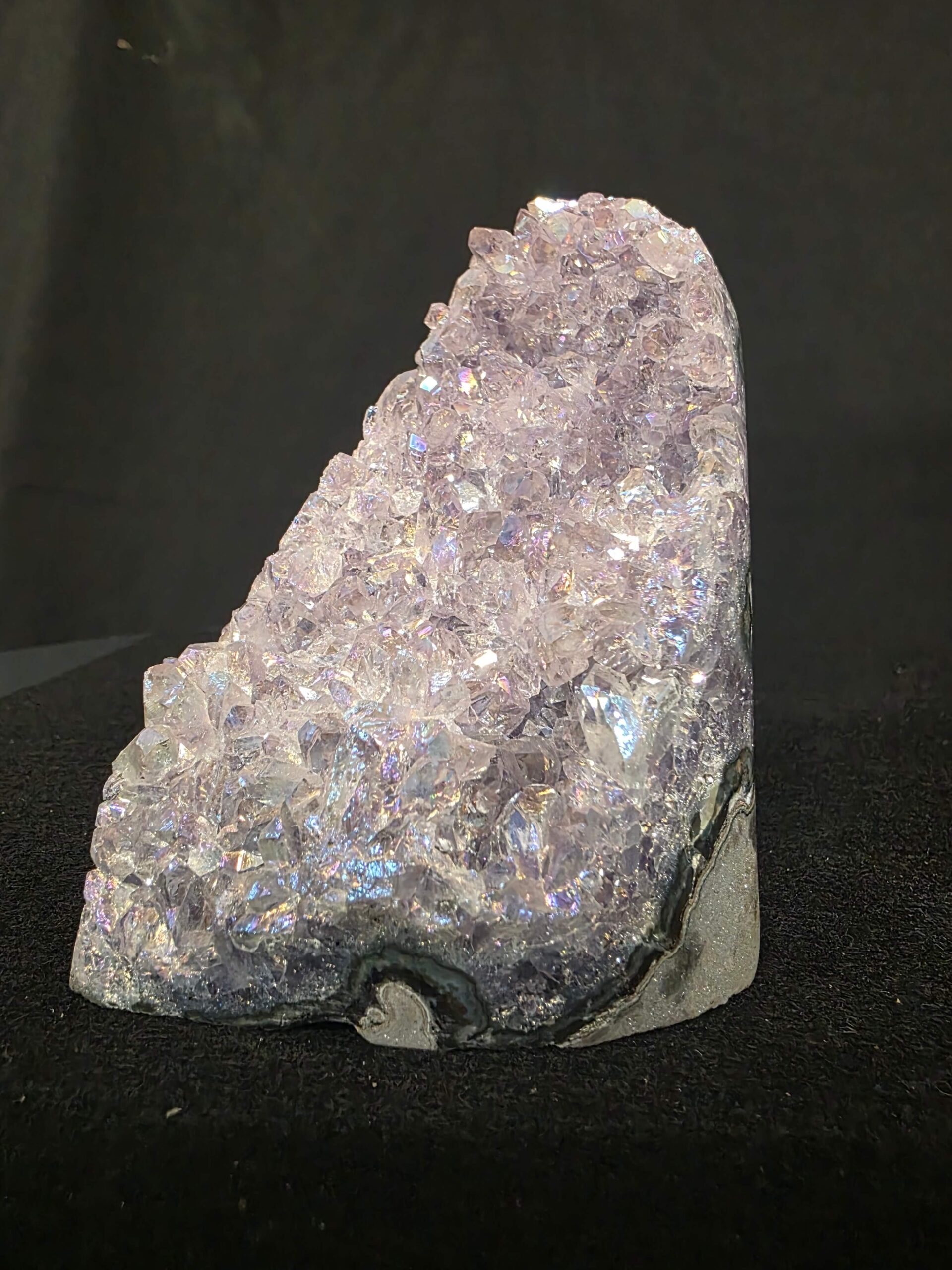 Premium High Grade Amethyst Angel Aura Druzy 266 Mini Geode Cluster Piece Cut Base 553g H10xW6xD8cm - Image 10