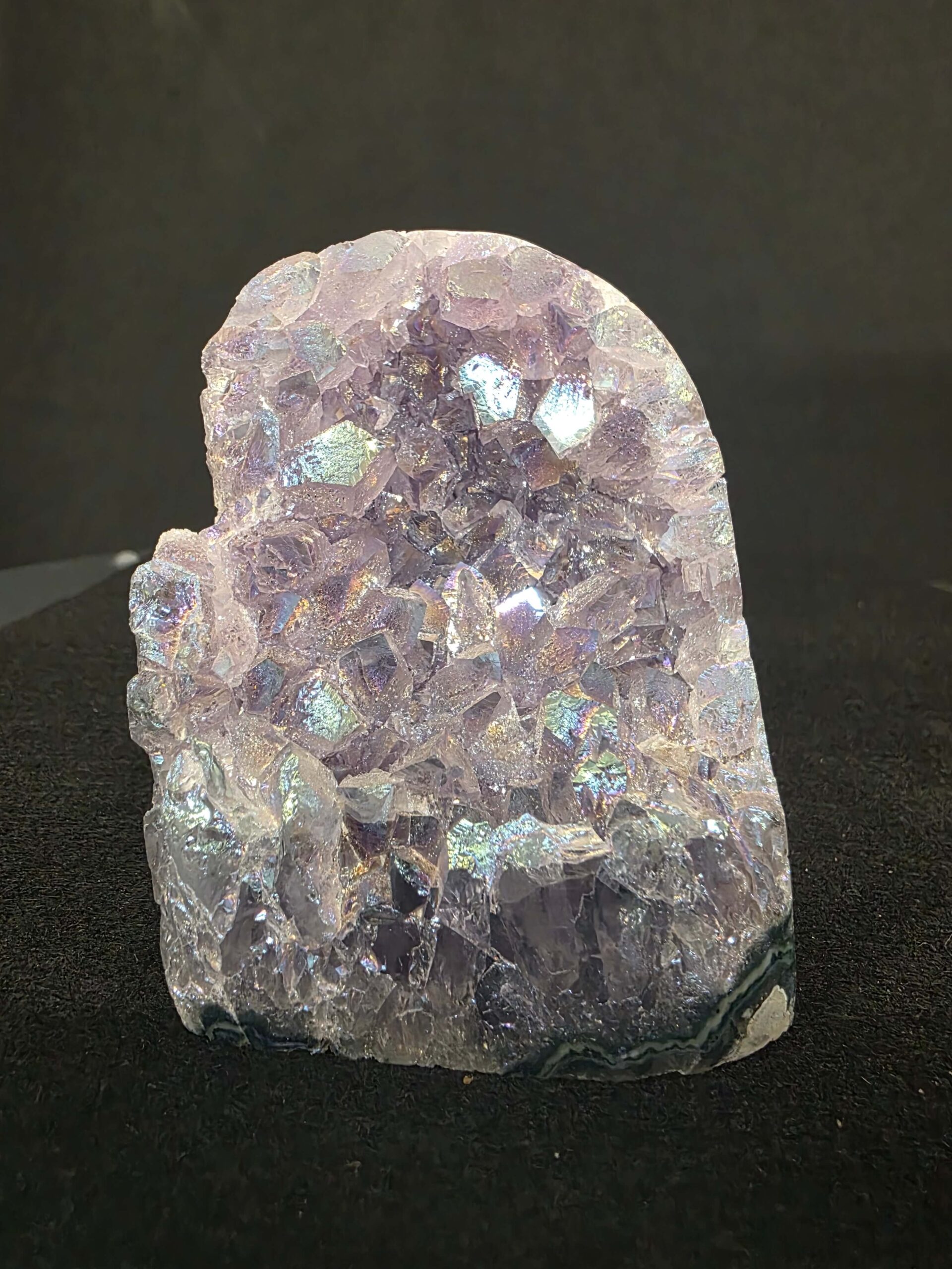 Premium High Grade Amethyst Angel Aura Druzy 267 Mini Geode Cluster Piece Cut Base 462g H8xW6.5xD7.5cm - Image 2