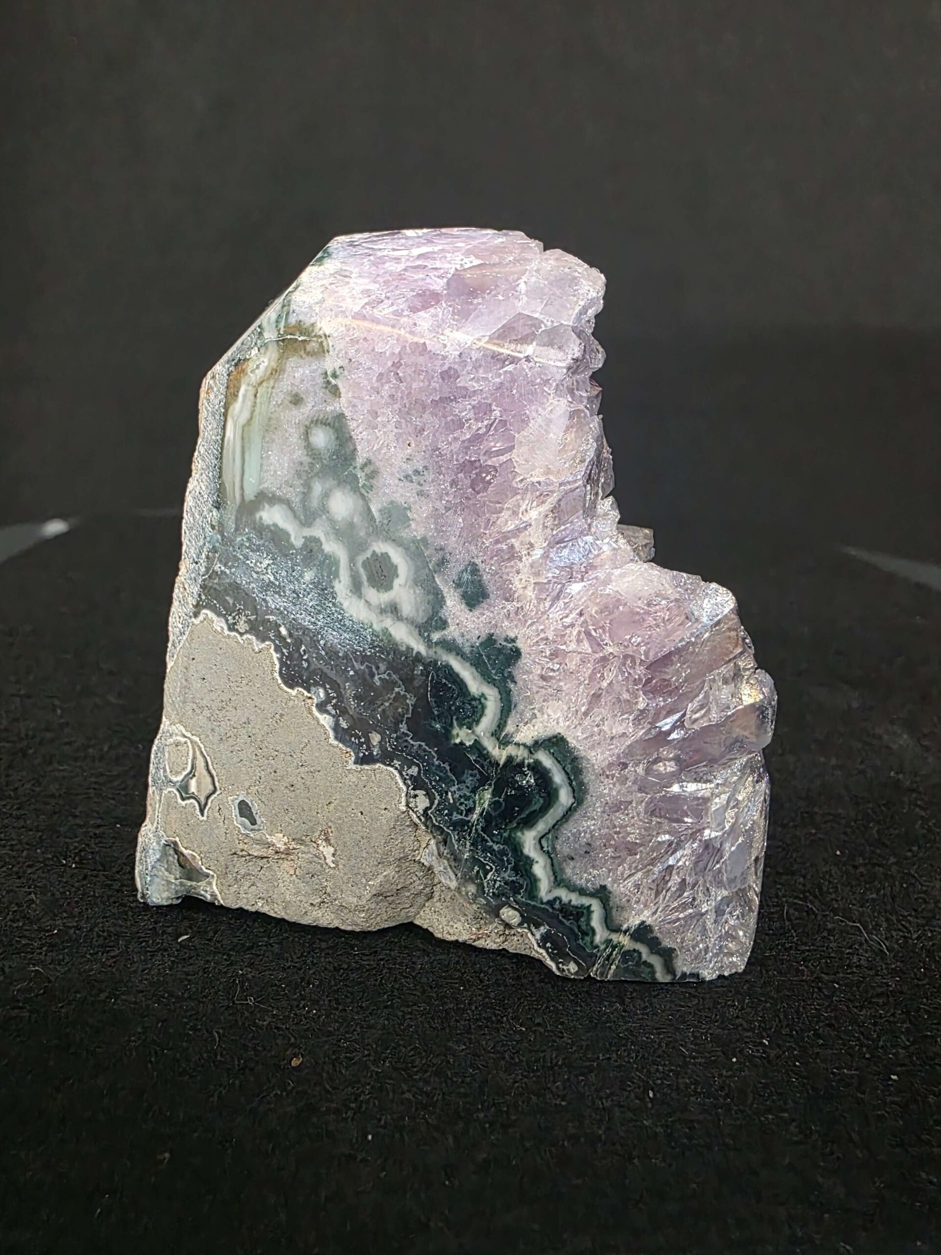 Premium High Grade Amethyst Angel Aura Druzy 267 Mini Geode Cluster Piece Cut Base 462g H8xW6.5xD7.5cm - Image 3