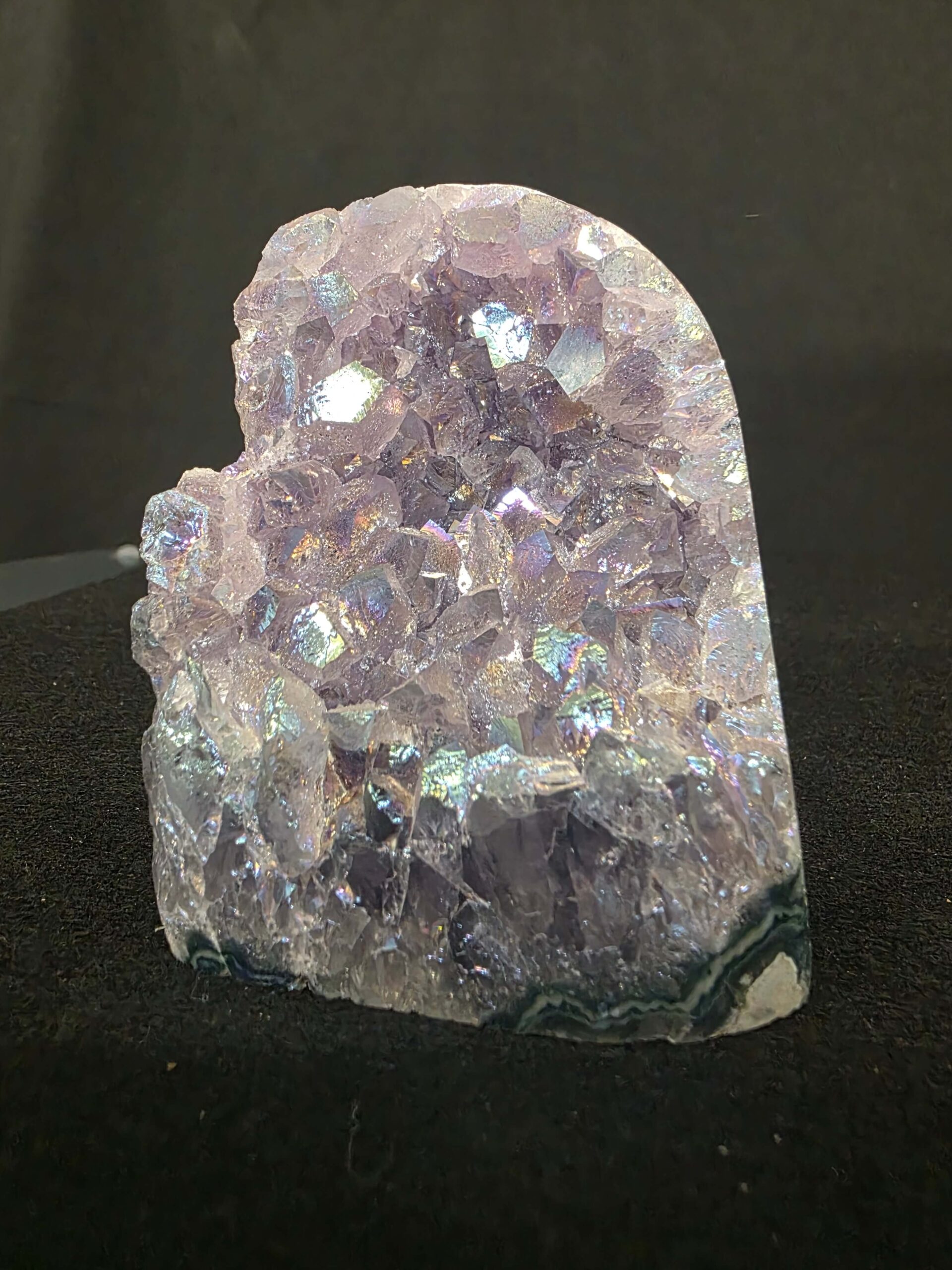 Premium High Grade Amethyst Angel Aura Druzy 267 Mini Geode Cluster Piece Cut Base 462g H8xW6.5xD7.5cm - Image 6