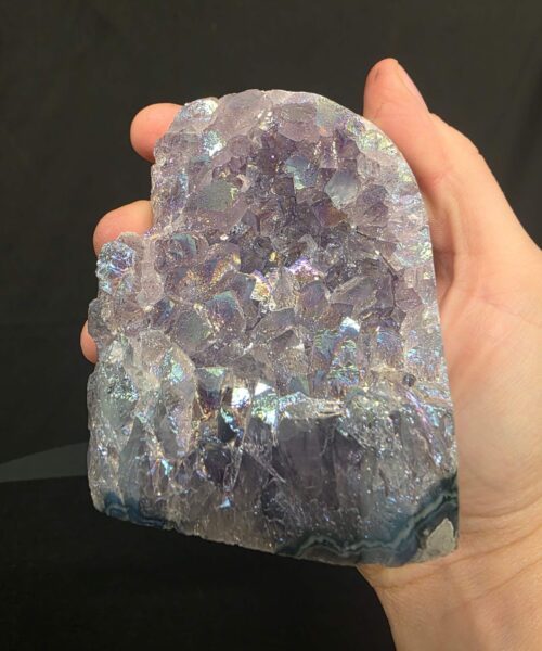 Premium High Grade Amethyst Angel Aura Druzy 267 Mini Geode Cluster Piece Cut Base 462g H8xW6.5xD7.5cm - Image 7