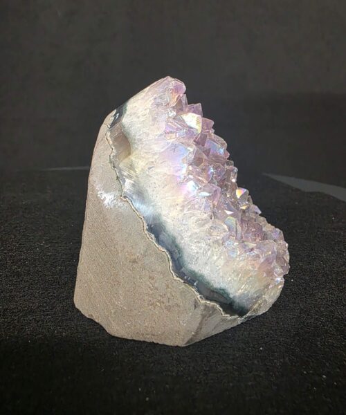 Premium High Grade Amethyst Angel Aura Druzy 268 Mini Geode Cluster Piece Cut Base 459g H8xW8xD7cm - Image 3