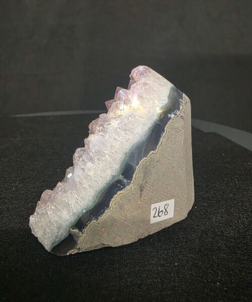 Premium High Grade Amethyst Angel Aura Druzy 268 Mini Geode Cluster Piece Cut Base 459g H8xW8xD7cm - Image 5